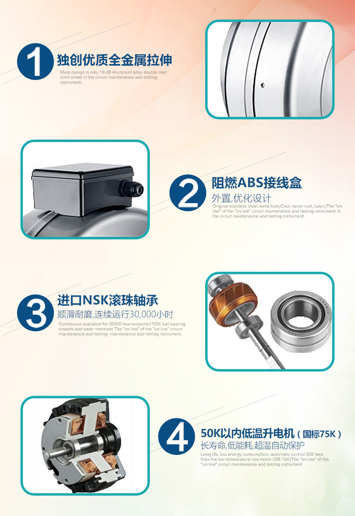 圓形管道離心風機CK315C產品特色