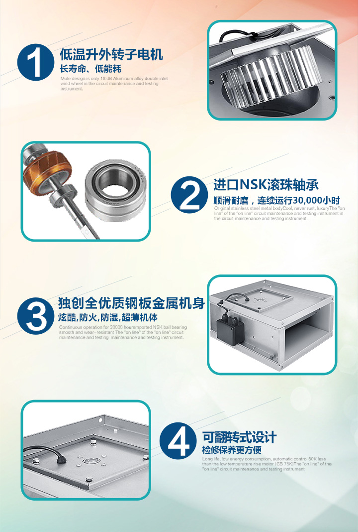 離心管道風機產品特色