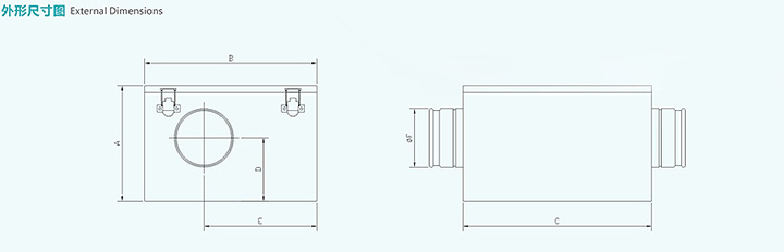 靜音管道風機FV-12NS3C尺寸圖