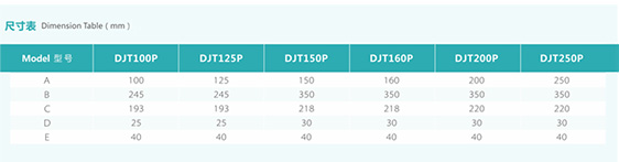 DJT25-66B圓形管道風機尺寸表