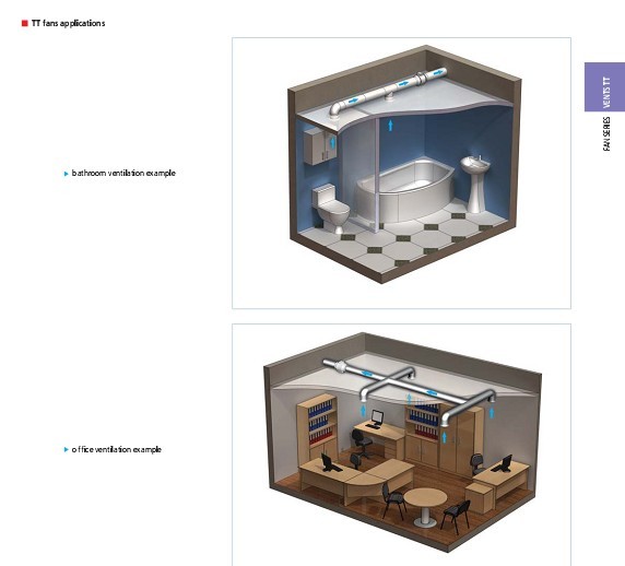衛生間靜音型管道風機安裝示意圖